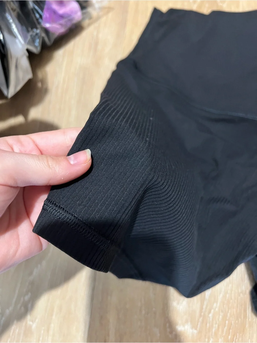 lululemon athletica High-Rise Black Ribbed Workout Shorts - Picture 2 of 4